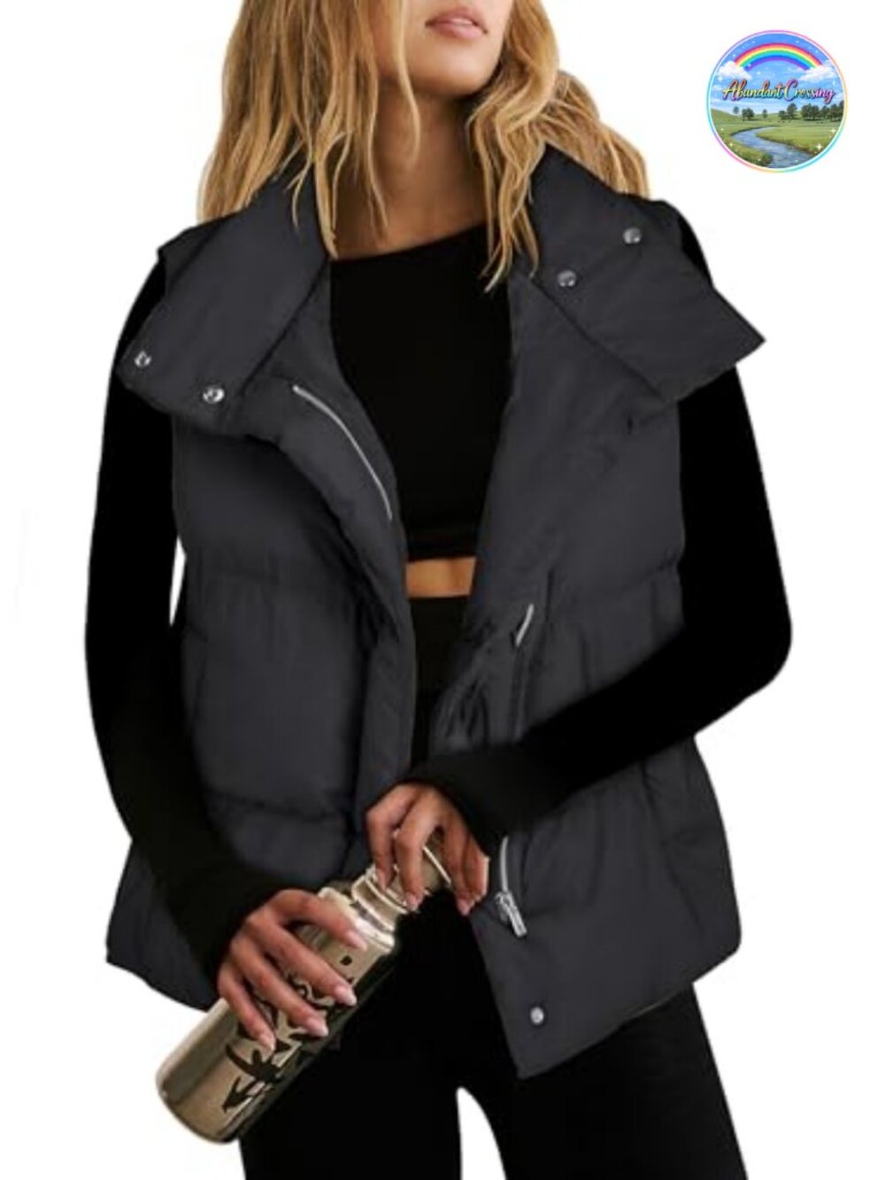 Quilted Puffer Vest Zip Up Sleeveless Winter Outerwear